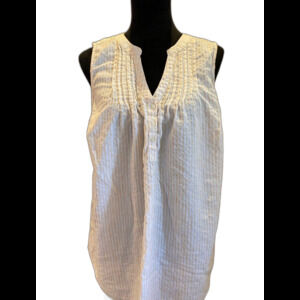 New Direction Blouse Plus Size XL Curvy Woman’s Top Striped Sleeveless Summer